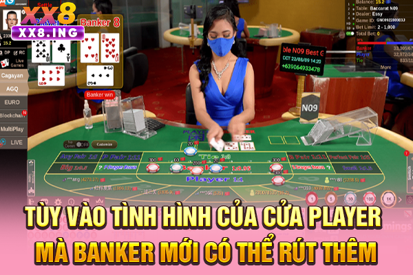 Tùy vào tình hình của cửa Player mà Banker mới có thể rút thêm